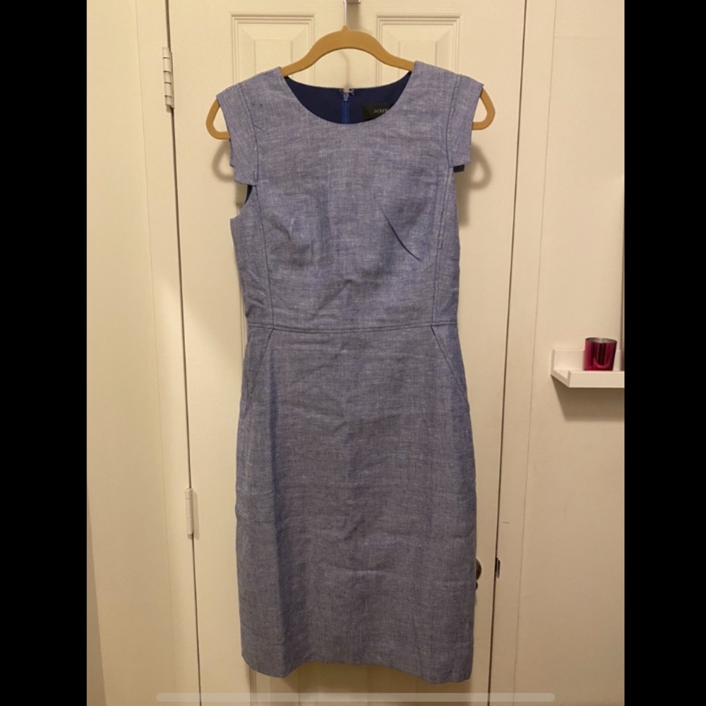 J. Crew blue sheath dress with cap sleeves